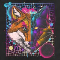 Retro 80's Digital Polygon Fox Beanie