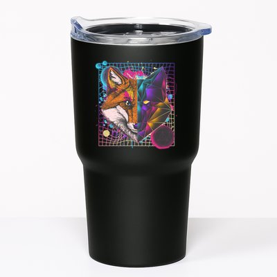 Retro 80's Digital Polygon Fox Tumbler