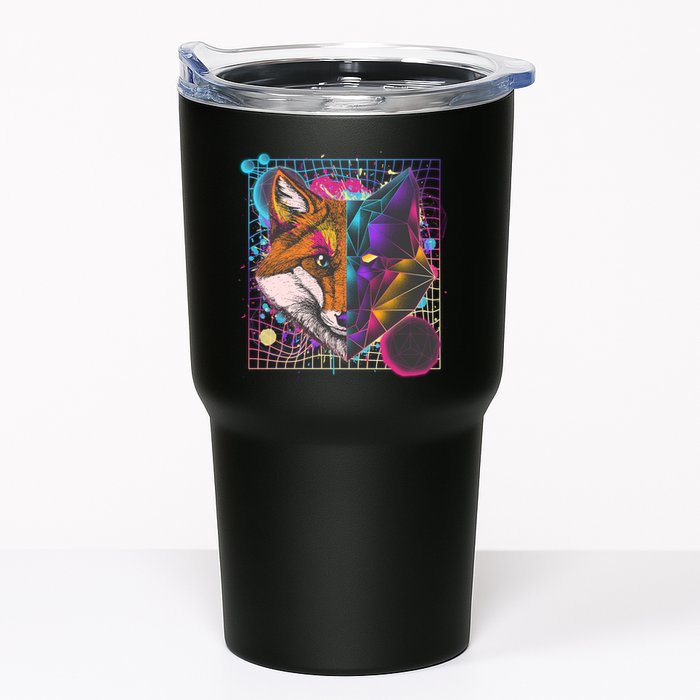 Retro 80's Digital Polygon Fox Tumbler