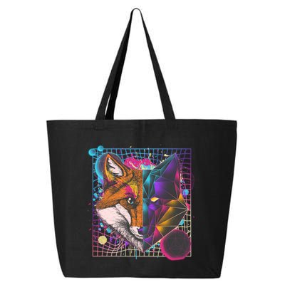 Retro 80's Digital Polygon Fox 25L Jumbo Tote