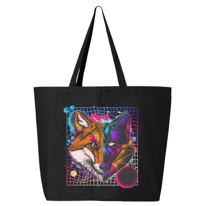 Retro 80's Digital Polygon Fox 25L Jumbo Tote