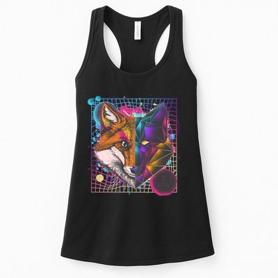 Retro 80's Digital Polygon Fox Womens Tank Top