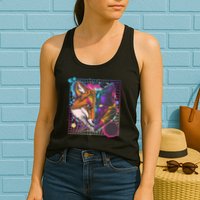 Retro 80's Digital Polygon Fox Womens Tank Top
