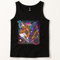 Retro 80's Digital Polygon Fox Tank Top