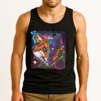 Retro 80's Digital Polygon Fox Tank Top
