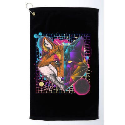 Retro 80's Digital Polygon Fox Golf Towel