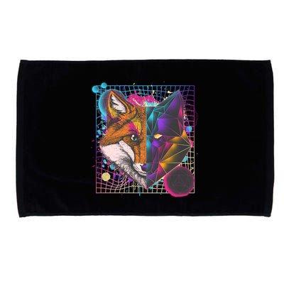 Retro 80's Digital Polygon Fox Microfiber Hand Towel