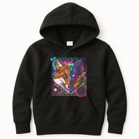 Retro 80's Digital Polygon Fox Kids Hoodie