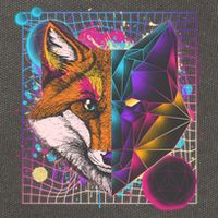 Retro 80's Digital Polygon Fox Cotton Canvas Backpack