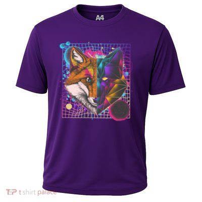 Retro 80's Digital Polygon Fox Cooling Performance Crew T-Shirt