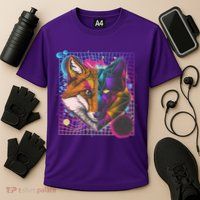 Retro 80's Digital Polygon Fox Cooling Performance Crew T-Shirt