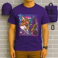 Retro 80's Digital Polygon Fox T-Shirt