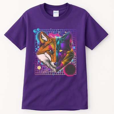 Retro 80's Digital Polygon Fox Tall T-Shirt