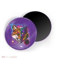 Retro 80's Digital Polygon Fox Magnet