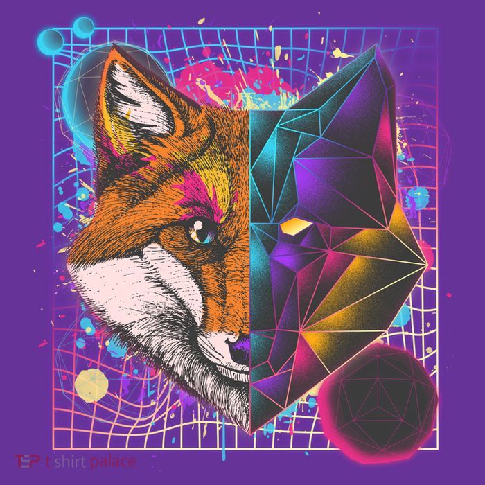 Retro 80's Digital Polygon Fox Youth Performance Sprint T-Shirt