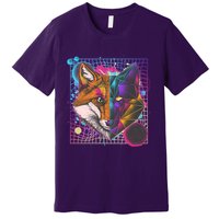 Retro 80's Digital Polygon Fox Premium T-Shirt