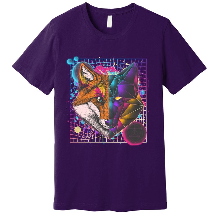Retro 80's Digital Polygon Fox Premium T-Shirt