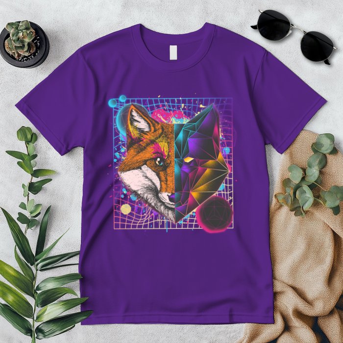 Retro 80's Digital Polygon Fox Premium T-Shirt