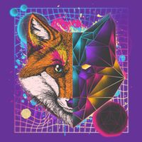 Retro 80's Digital Polygon Fox Baby Bodysuit