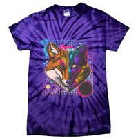 Retro 80's Digital Polygon Fox Tie-Dye T-Shirt