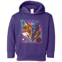 Retro 80's Digital Polygon Fox Toddler Hoodie