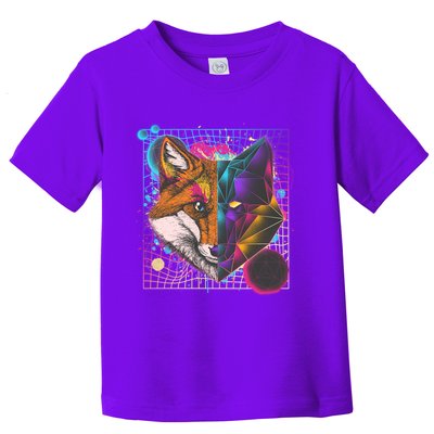 Retro 80's Digital Polygon Fox Toddler T-Shirt