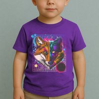 Retro 80's Digital Polygon Fox Toddler T-Shirt