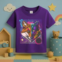 Retro 80's Digital Polygon Fox Toddler T-Shirt