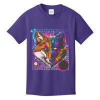 Retro 80's Digital Polygon Fox Kids T-Shirt