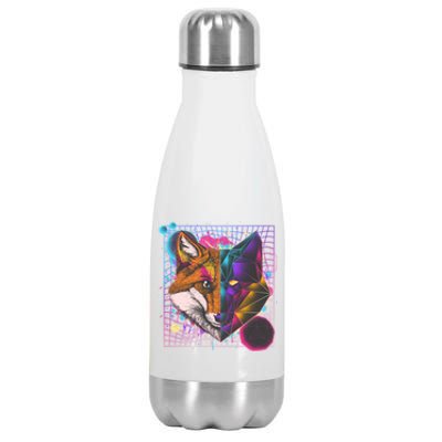 Retro 80's Digital Polygon Fox Stainless Steel Insulated Water Bottle