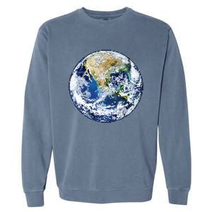 Retro 8bit Earth Planet Art Graphic Gift Garment-Dyed Sweatshirt