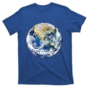 Retro 8bit Earth Planet Art Graphic Gift T-Shirt