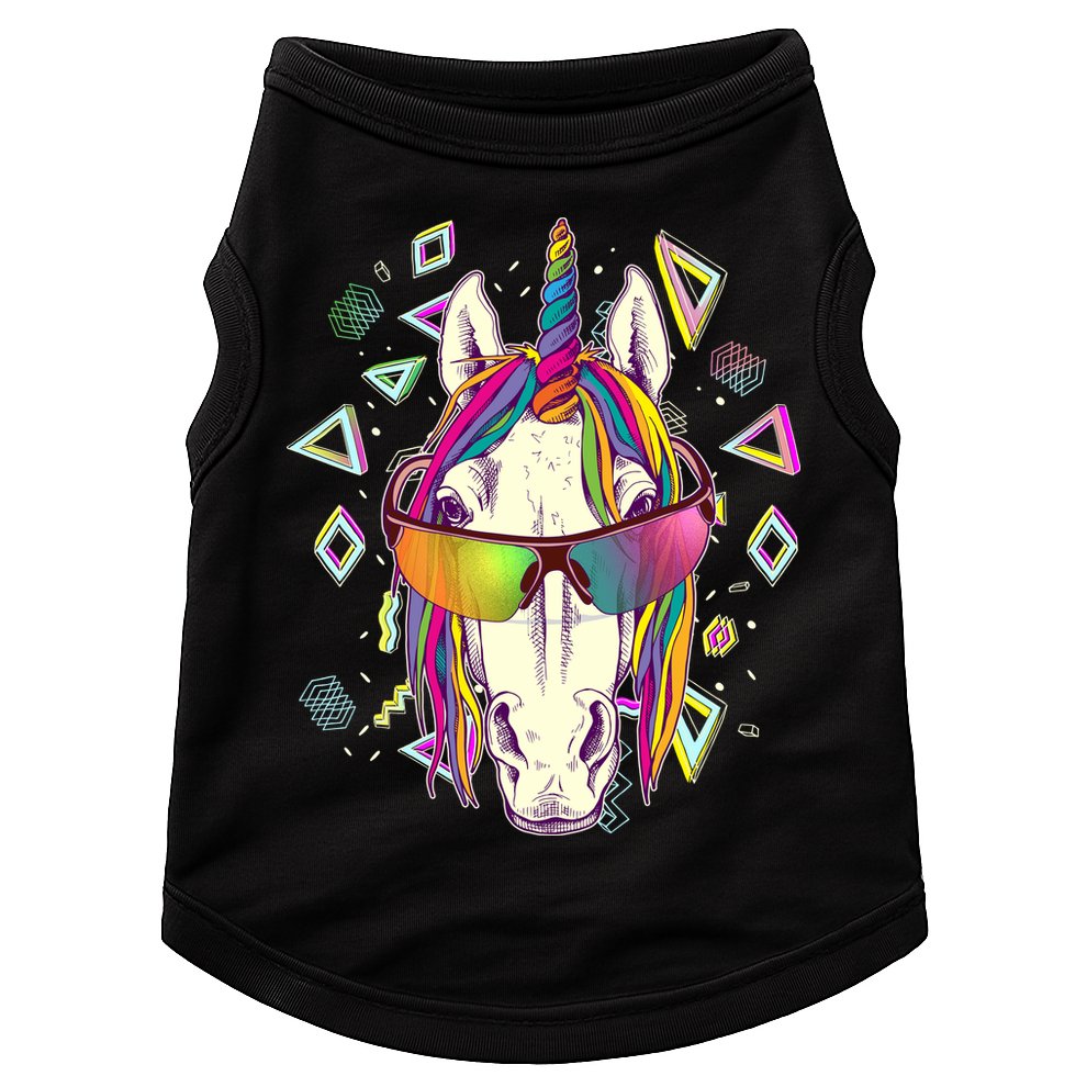 Retro 80's Eighties Rainbow Unicorn Doggie Tank