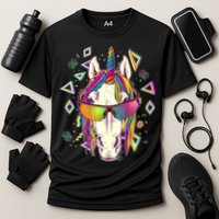 Retro 80's Eighties Rainbow Unicorn Performance Shirt
