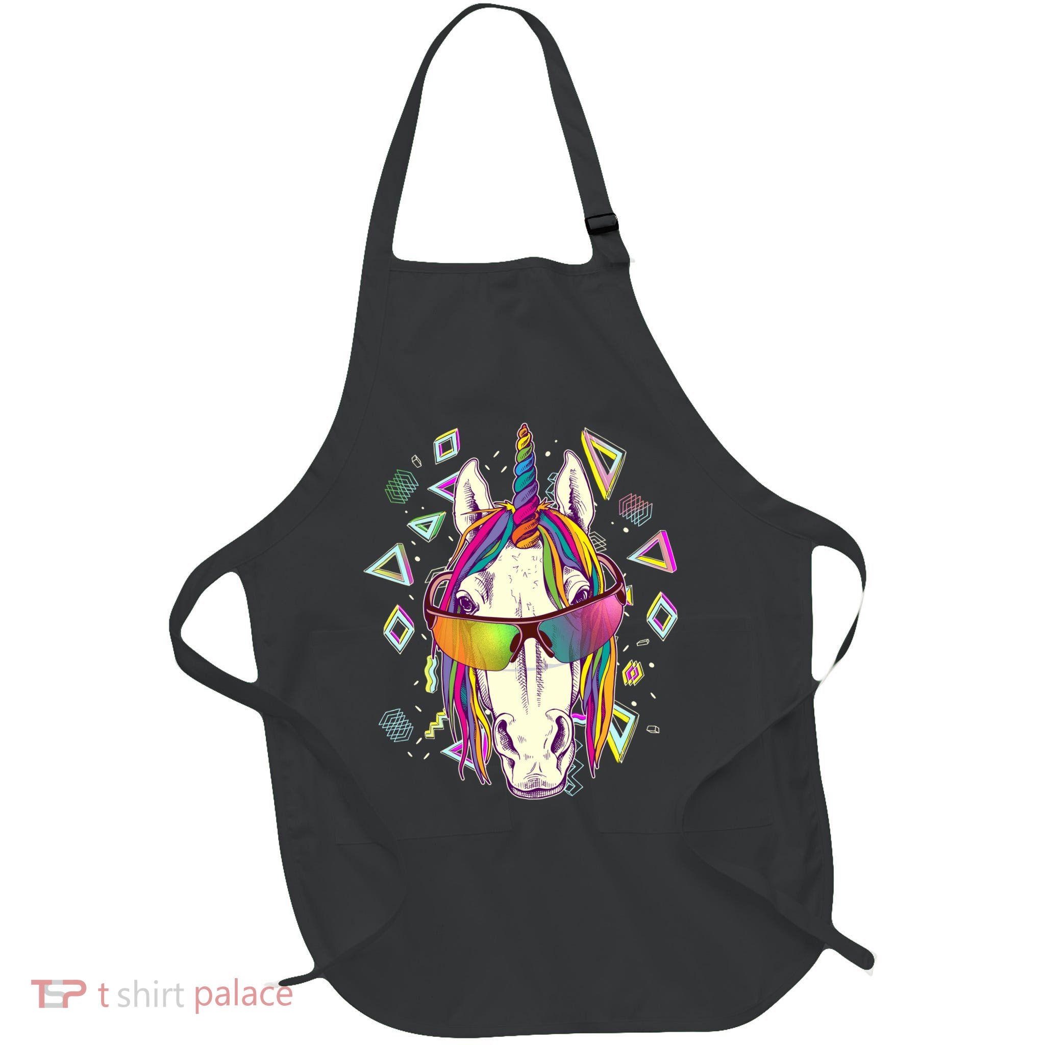 Retro 80's Eighties Rainbow Unicorn Apron