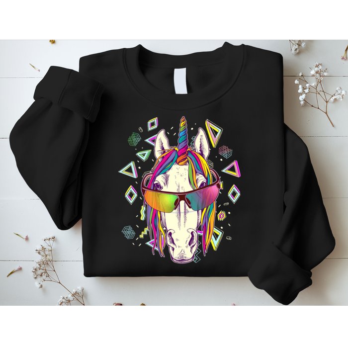 Retro 80's Eighties Rainbow Unicorn Sweatshirt