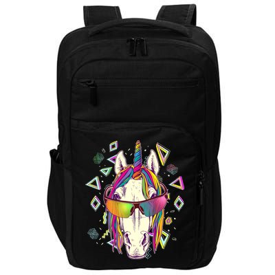Retro 80's Eighties Rainbow Unicorn Impact Tech Backpack