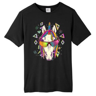 Retro 80's Eighties Rainbow Unicorn Tall Fusion ChromaSoft Performance T-Shirt