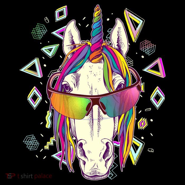 Retro 80's Eighties Rainbow Unicorn Flatbill Hat
