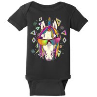 Retro 80's Eighties Rainbow Unicorn Baby Bodysuit