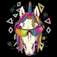 Retro 80's Eighties Rainbow Unicorn Baby Bodysuit