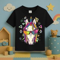 Retro 80's Eighties Rainbow Unicorn Toddler T-Shirt