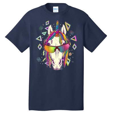 Retro 80's Eighties Rainbow Unicorn Tall T-Shirt