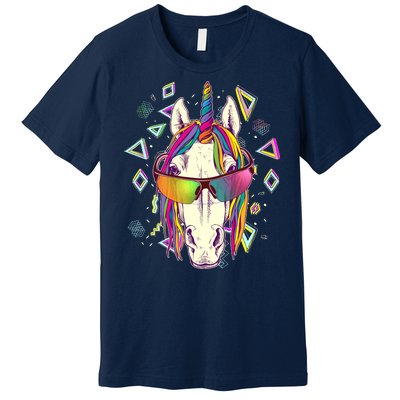 Retro 80's Eighties Rainbow Unicorn Premium T-Shirt