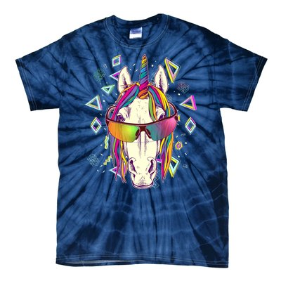 Retro 80's Eighties Rainbow Unicorn Tie-Dye T-Shirt