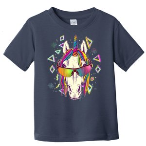 Retro 80's Eighties Rainbow Unicorn Toddler T-Shirt