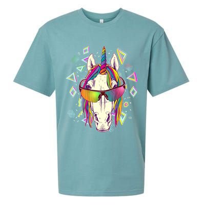 Retro 80's Eighties Rainbow Unicorn Sueded Cloud Jersey T-Shirt