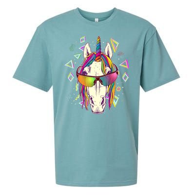 Retro 80's Eighties Rainbow Unicorn Sueded Cloud Jersey T-Shirt