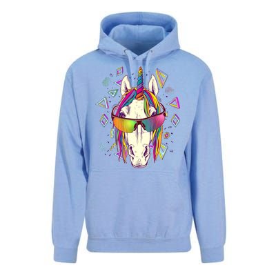 Retro 80's Eighties Rainbow Unicorn Unisex Surf Hoodie