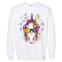 Retro 80's Eighties Rainbow Unicorn Garment-Dyed Sweatshirt